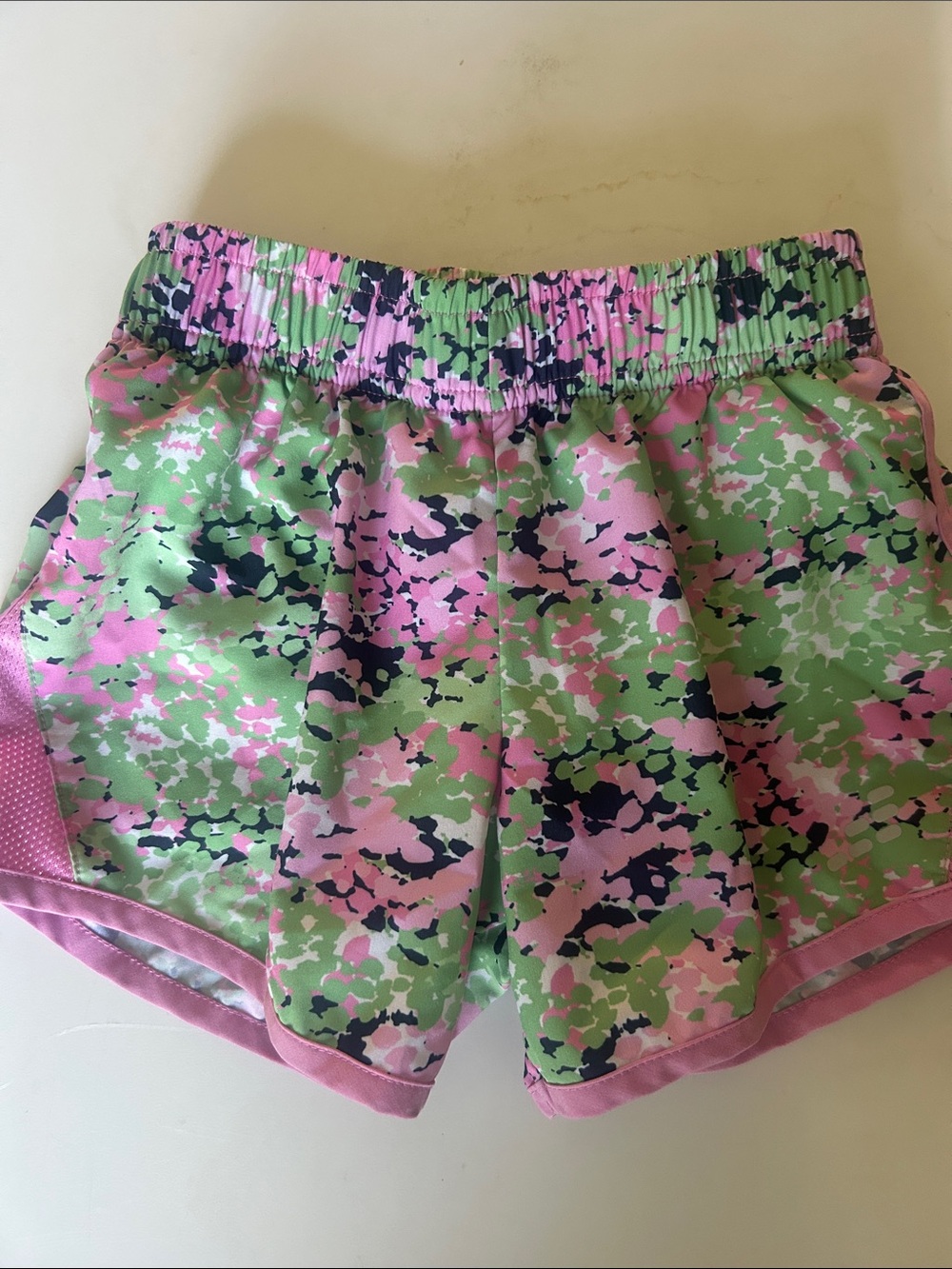 bcg Pink, Green & Navy Camo Athletic Shorts